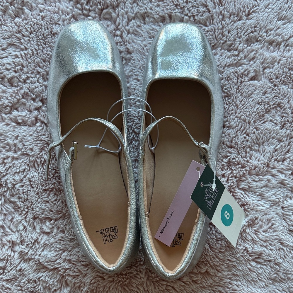 Wild Fable Metallic Silver Flats